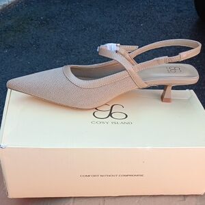 Women's Tan Slingback Heels